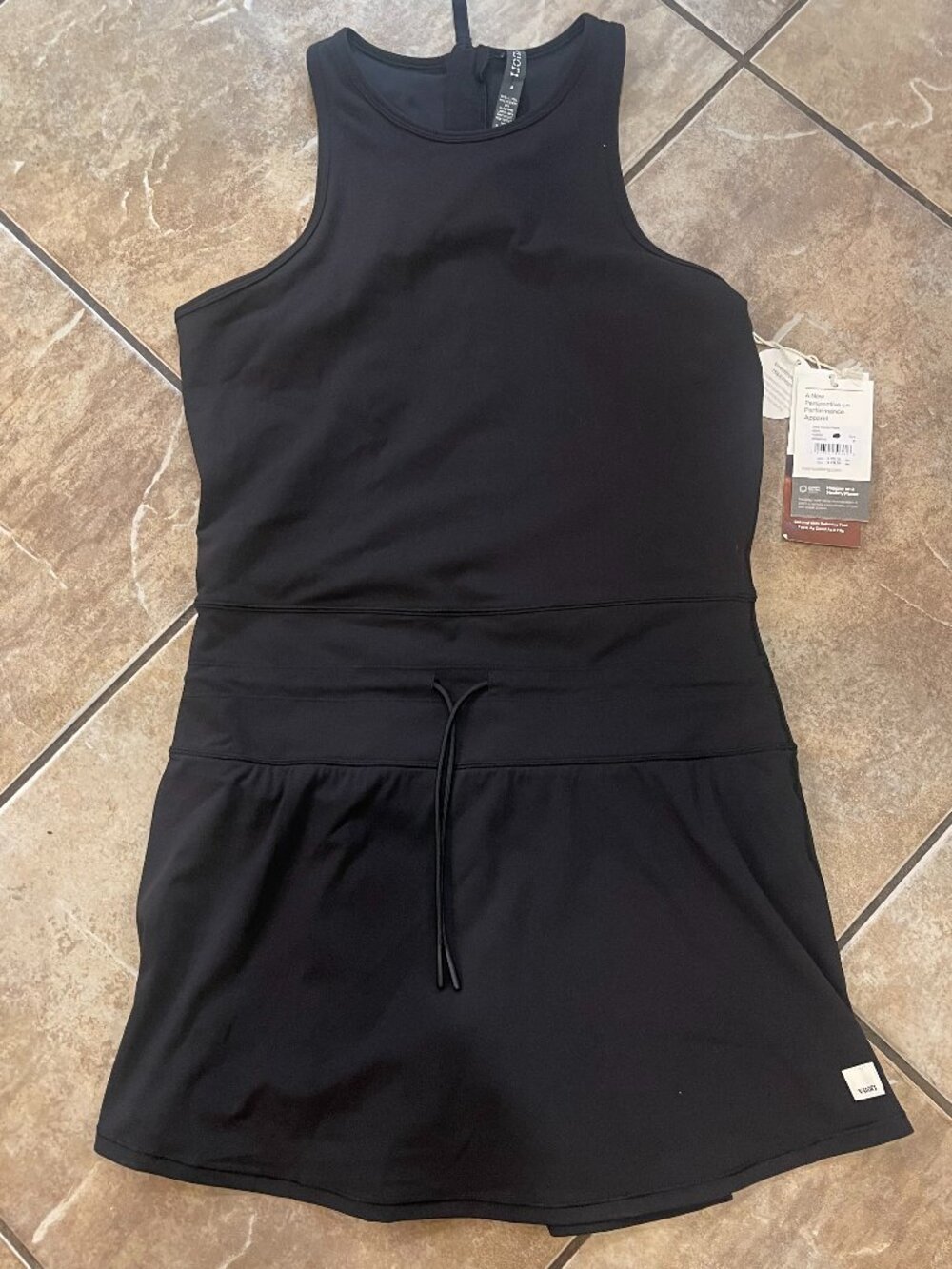 NWT Vuori Daily Tennis Dress Black Medium VW629